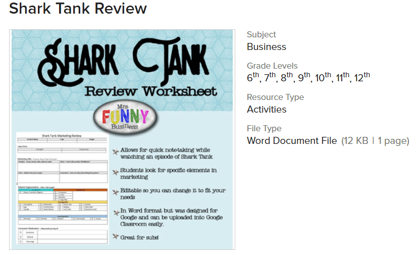 14 Shark Tank Lesson Plans for Middle School (and High School!)