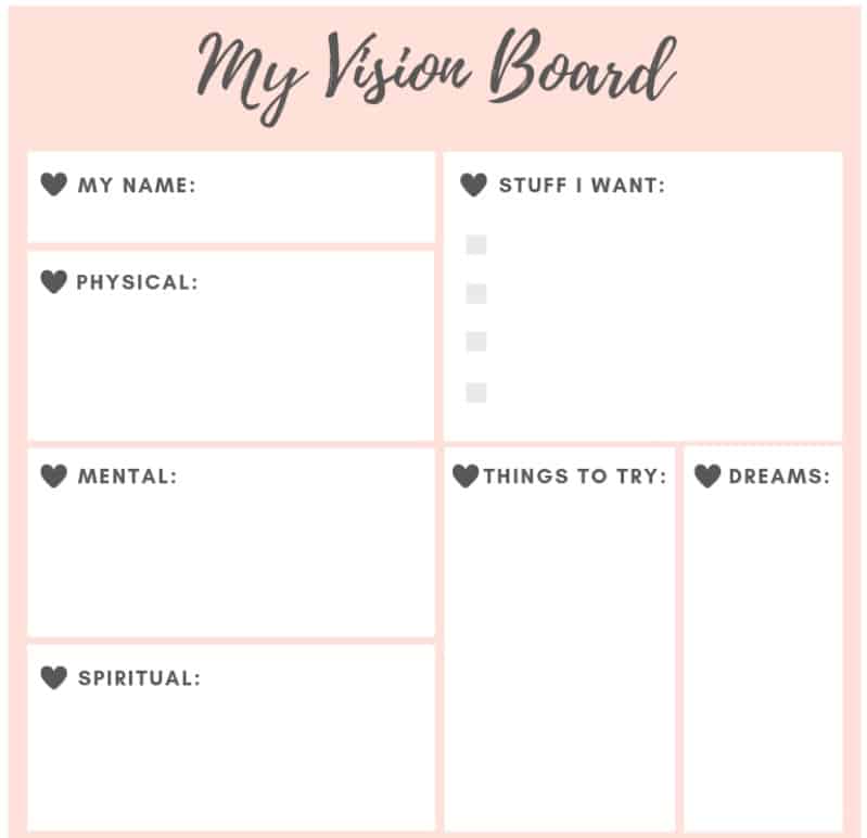 Printable Vision Board For Kids Vision Board Template | Images and ...